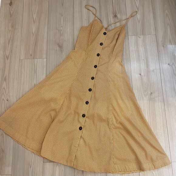 Moon River Gingham Plaid A Line Check Dress Sz M spaghetti straps. - Picture 2 of 11